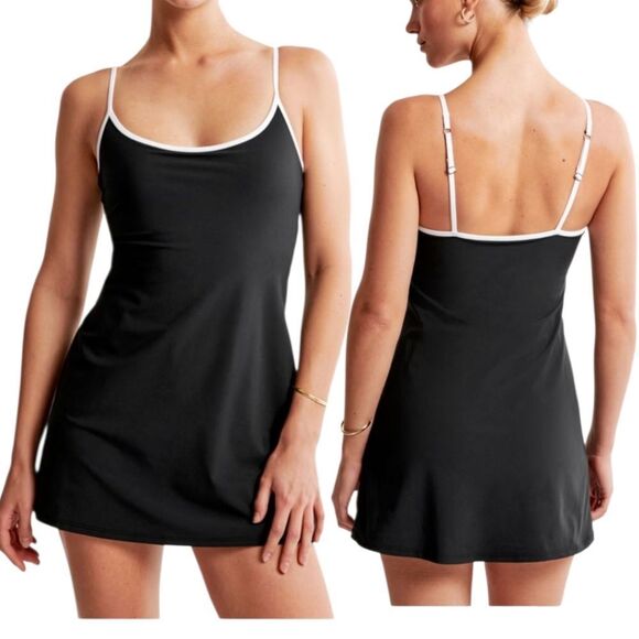 Abercrombie & Fitch Traveler Activewear Mini Dress Large Black - Picture 3 of 15